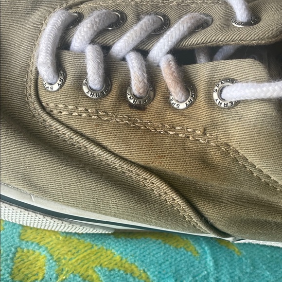 SPERRY Men's Canvas Boat Shoes - Olive Tan SZ 8.5 - Picture 6 of 10